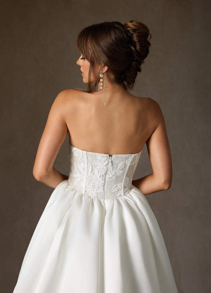 elyessen Mirabeth Diamond White Ball-Gown Strapless Lace Dress