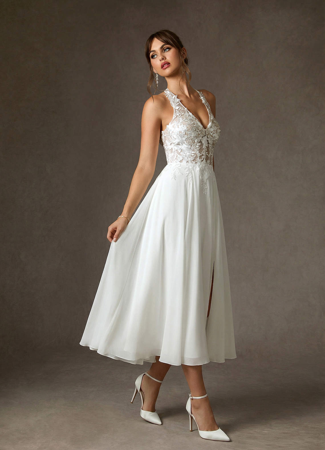 elyessen Sonia Diamond White A-Line Lace Dress