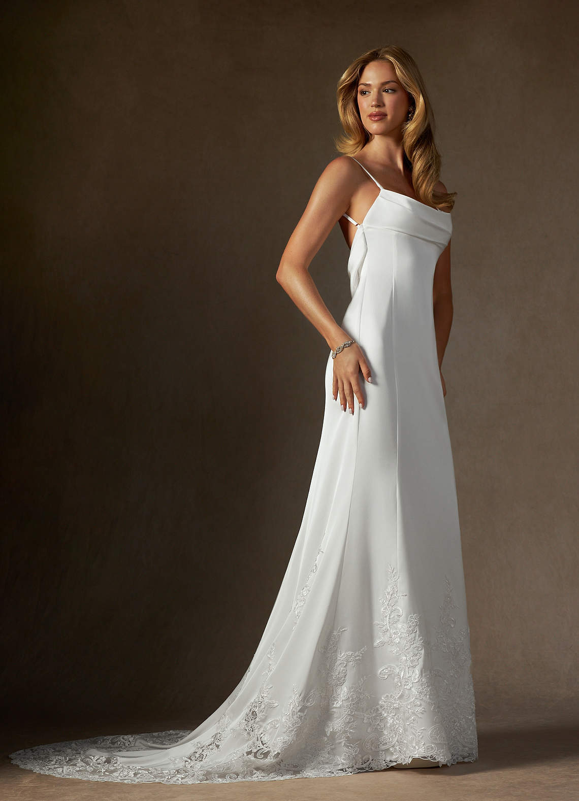 elyessen Eliora Stretch Diamond White Fit and Flare Stretch Satin Dress