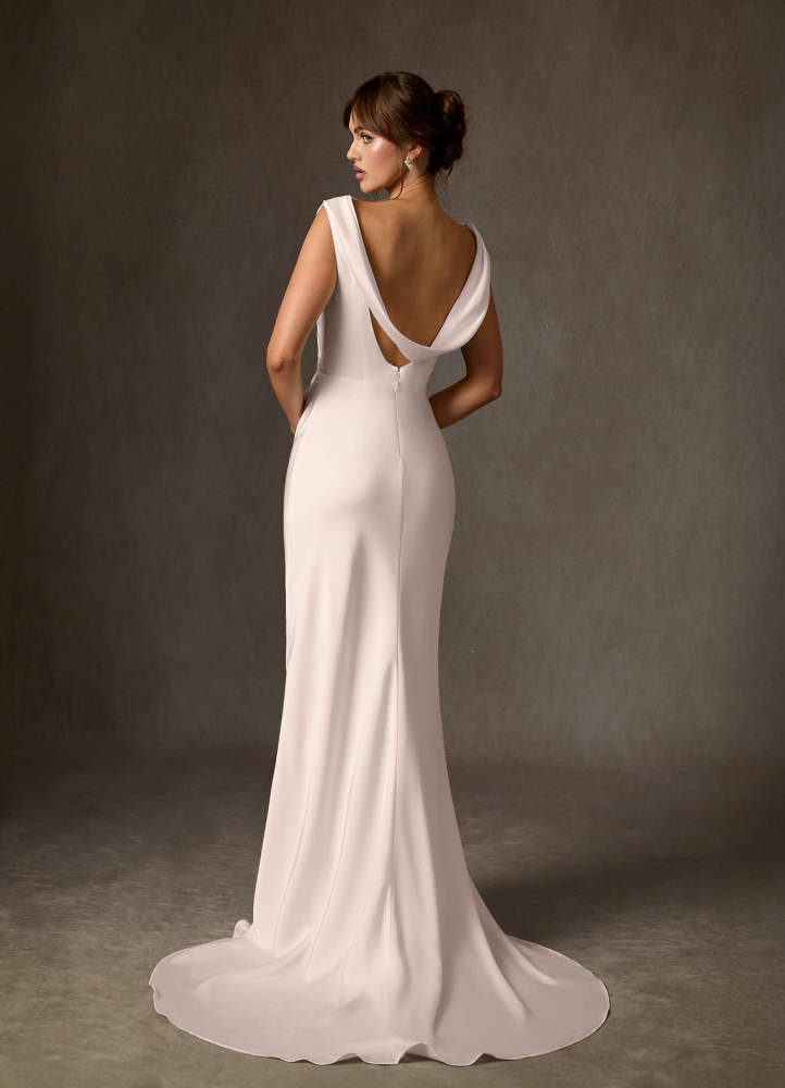elyessen Kieryn Stretch Diamond White Fit and Flare Stretch Satin Dress