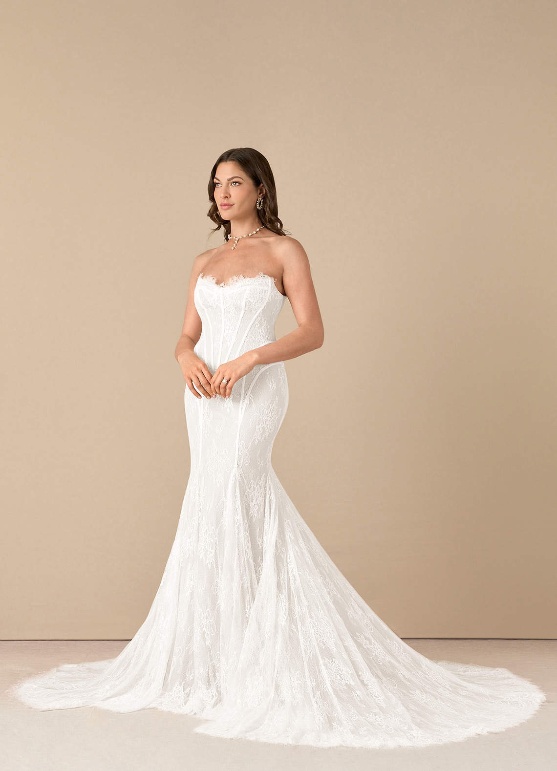 elyessen Katherine Diamond White Mermaid Off the Shoulder Tulle Dress