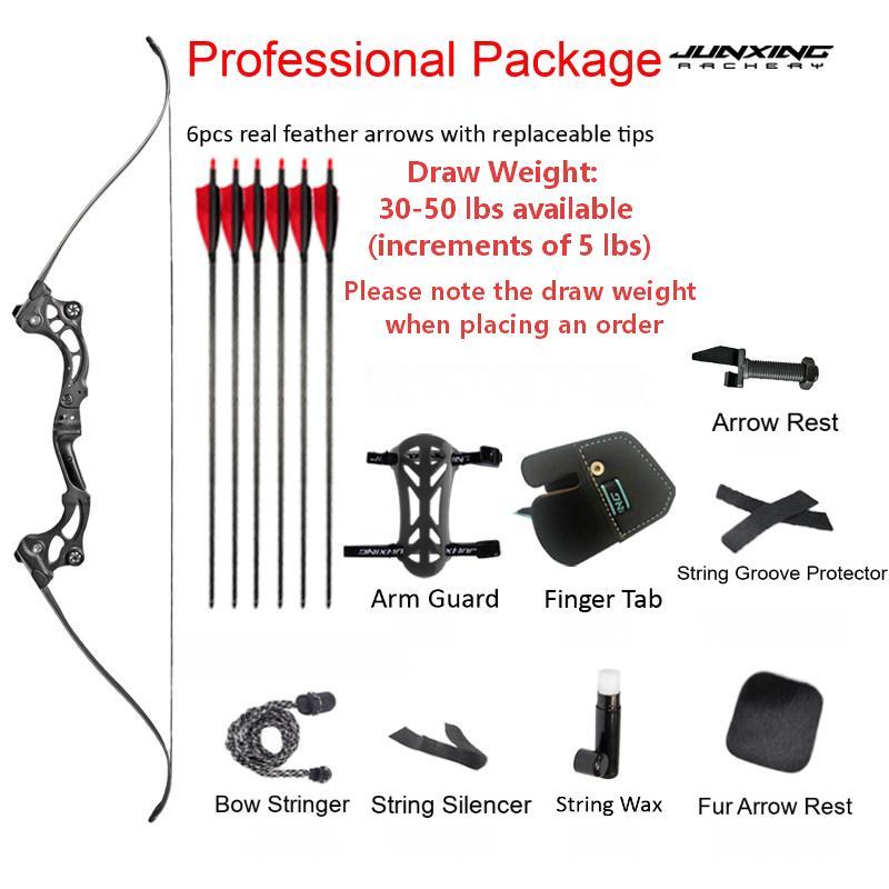 Junxing Tomahawk American Hunting Bow, Barebow, Recurve Bow, Archery Shooting Metal & Wood Archery, Outdoor Competitive Bow