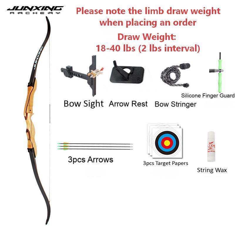 Junxing Songzu Recurve Bow Archery Kit - Professional Competitive Archery & Shooting Sports, Kids Wooden Recurve Bow