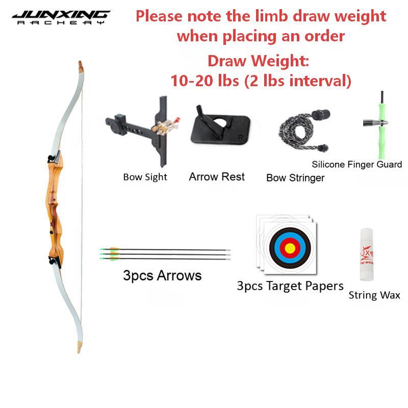 Junxing Songzu Recurve Bow Archery Kit - Professional Competitive Archery & Shooting Sports, Kids Wooden Recurve Bow