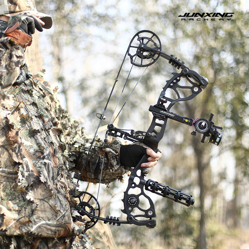 Junxing Weilong Eugun Dual-Purpose Short Axle Steel Ball Compound Bow, Outdoor Repeating Archery Bow for Professional Shooting
