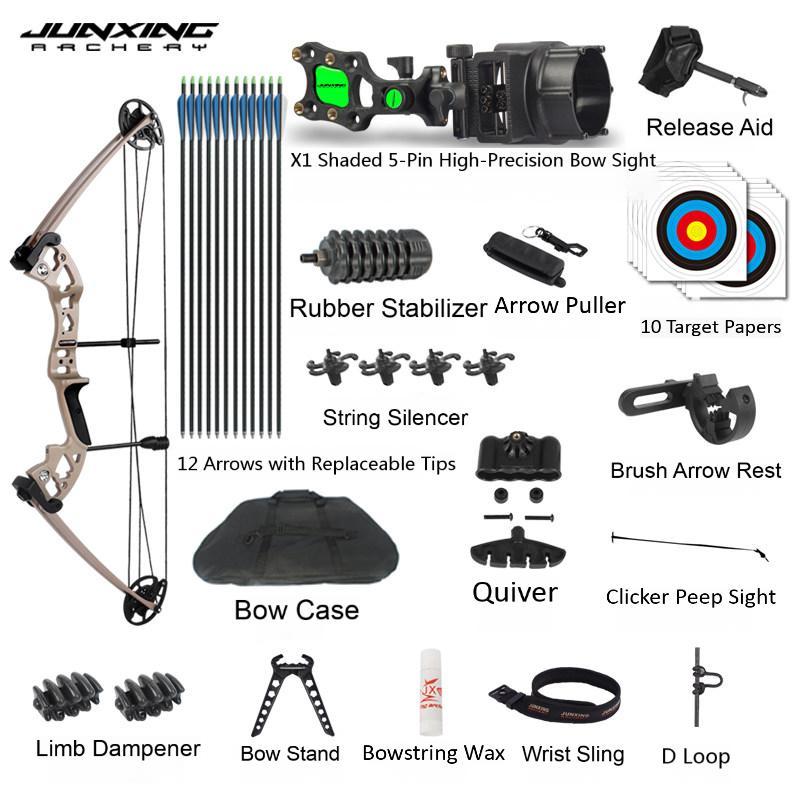 Junxing Battleship PRO Dual-Purpose Steel Ball Compound Bow, Adult High-Precision Slingshot & Outdoor Recurve Bow for Target Shooting Archery
