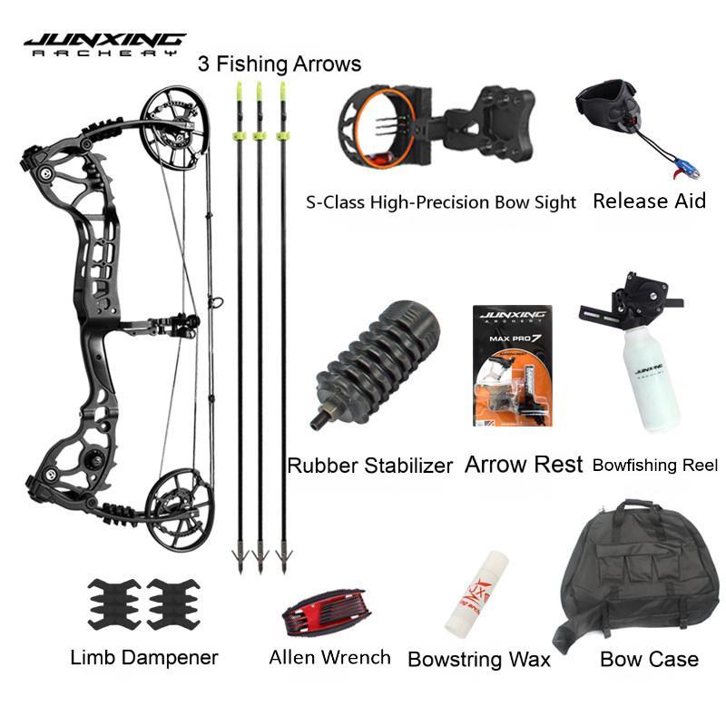 Junxing Weilong Eugun Dual-Purpose Short Axle Steel Ball Compound Bow, Outdoor Repeating Archery Bow for Professional Shooting