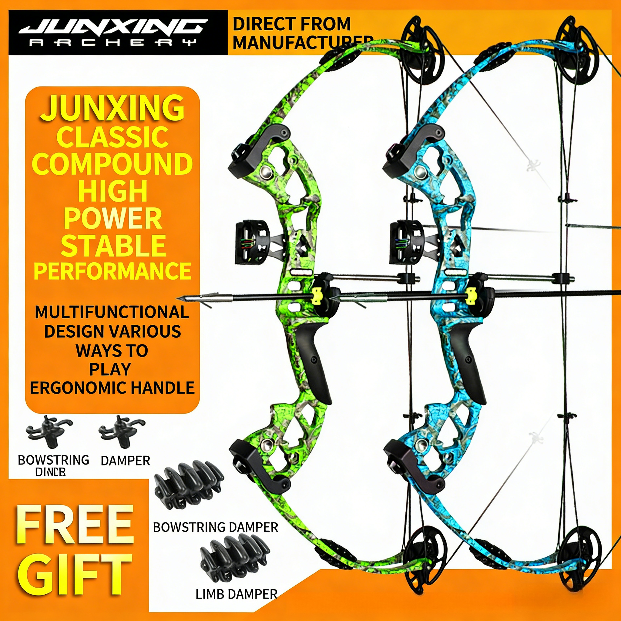 Junxing Battleship Compound Bow Archery Shooting Kit, High-Precision Pulley Bow for Professional Competition & Outdoor Shooting