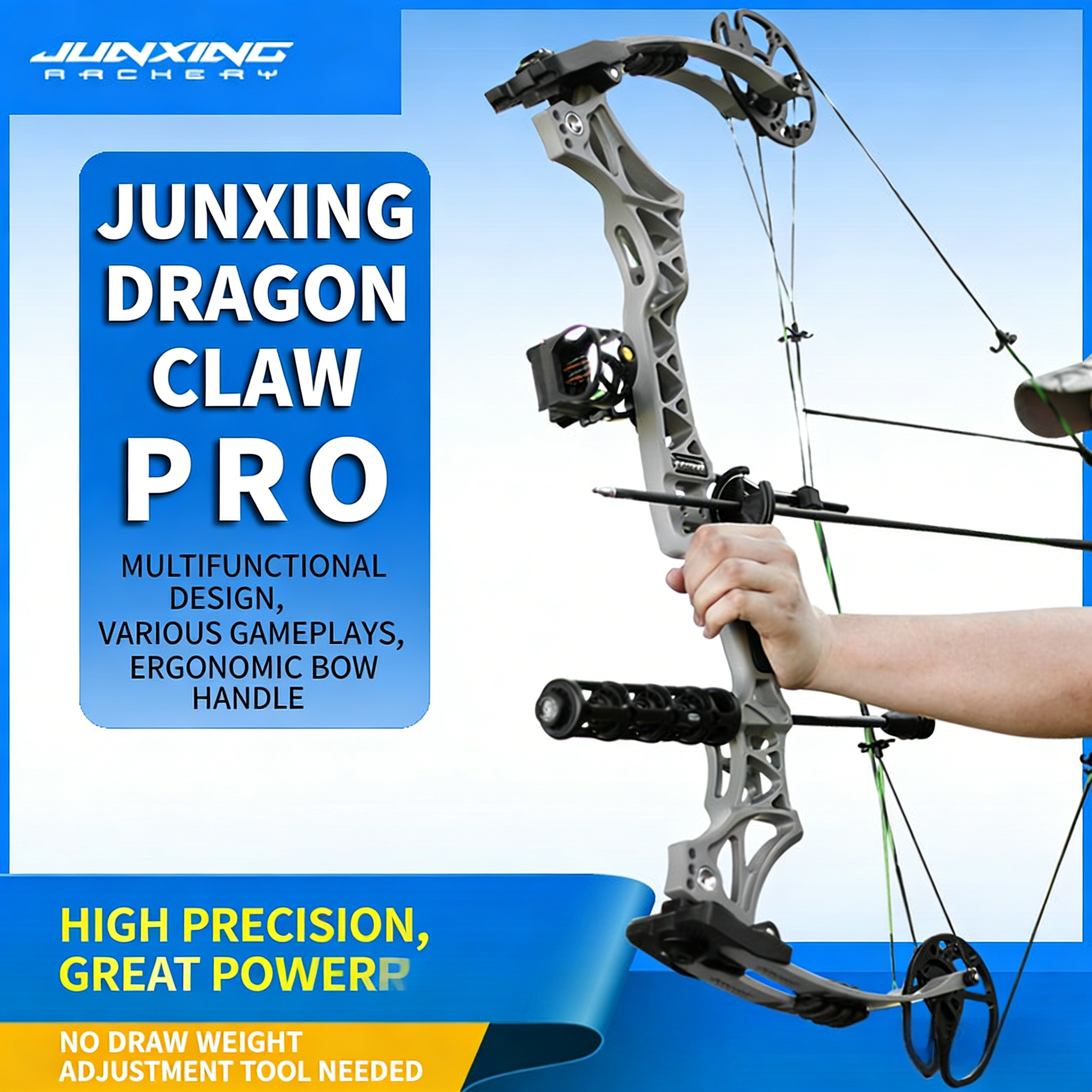 Junxing Longzhua X8 PRO Dual-Purpose Steel Ball Compound Bow Archery Kit, Pulley Recurve Bow & Outdoor Compound Bow