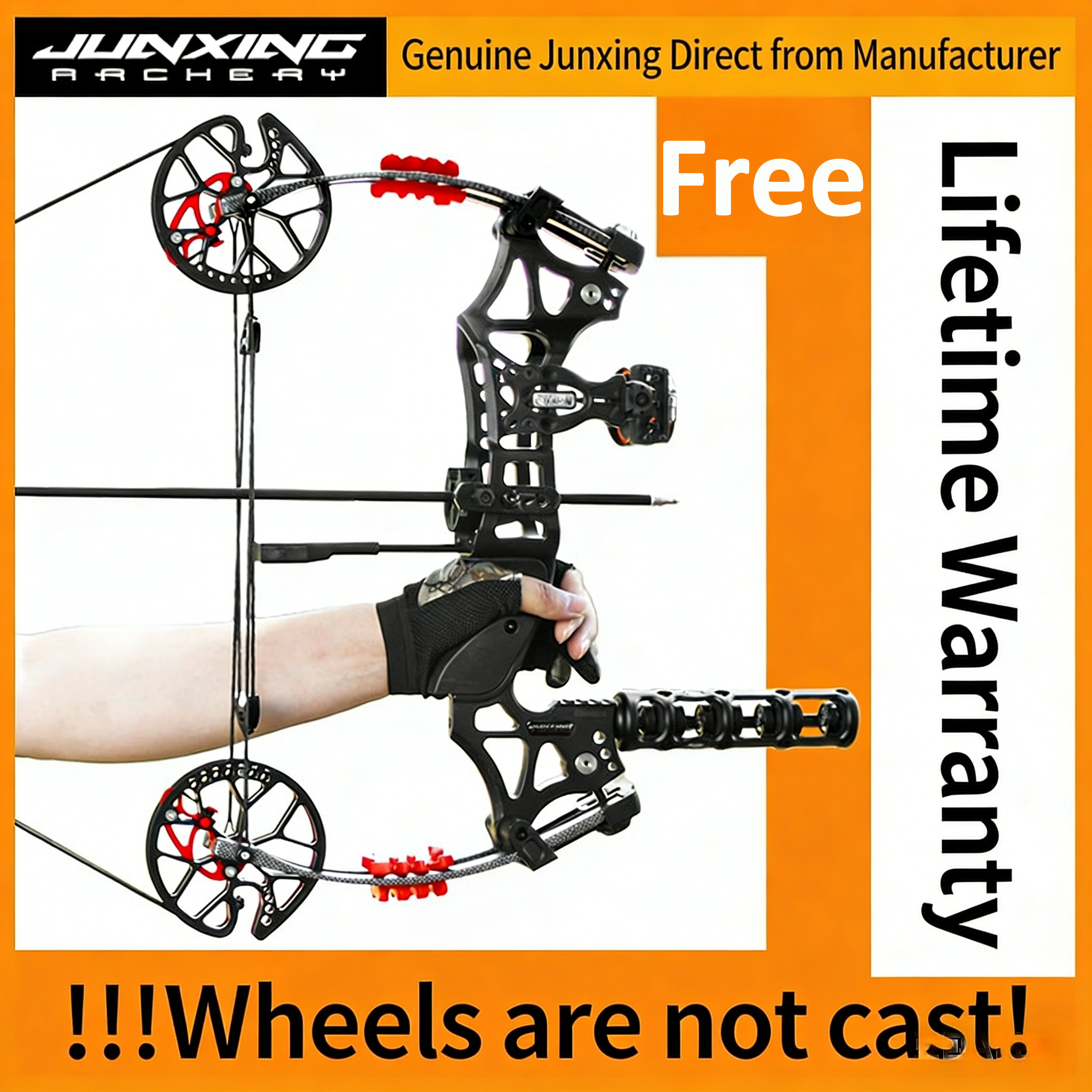 Junxing Liebao Eugun Dual-Purpose Steel Ball Compound Bow, Archery Shooting Mechanical Pulley Bow for High-Precision Car Hunting