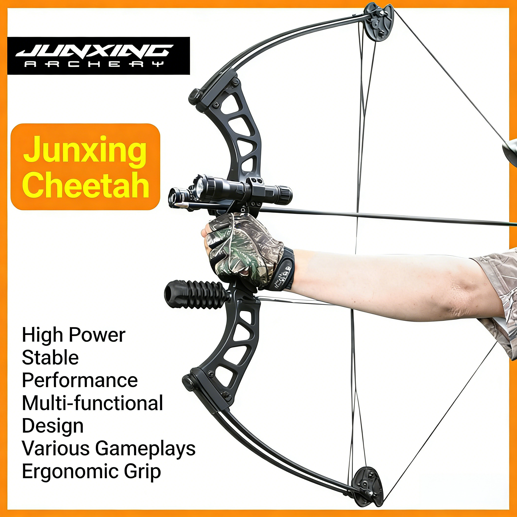 Junxing Liebao Compound Bow Archery Shooting Kit, Dual-Purpose Steel Ball Recurve Bow & American Hunting Pulley Bow for Competition