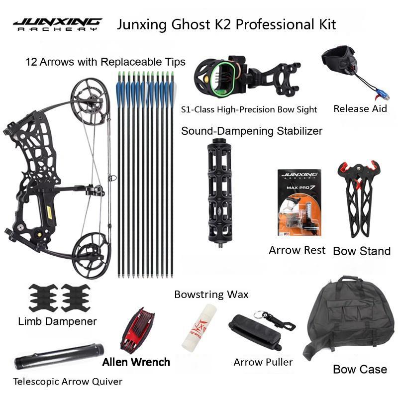 Junxing Youling (Ghost) Dual-Purpose Steel Ball Compound Bow, Outdoor High-Power Short Axle Slingshot & Adult Archery Bow