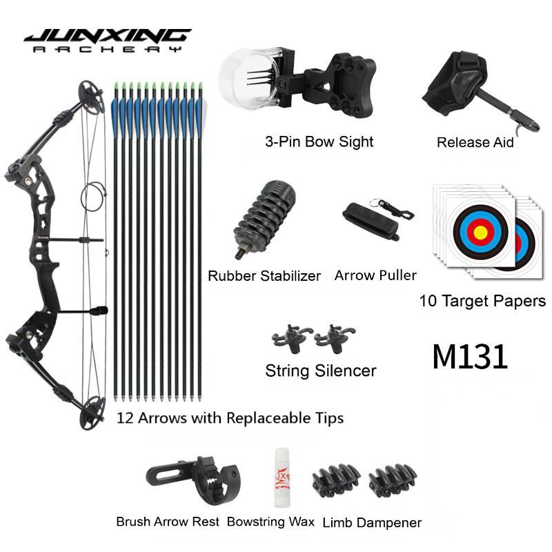 Junxing Battleship Compound Bow Archery Shooting Kit, High-Precision Pulley Bow for Professional Competition & Outdoor Shooting