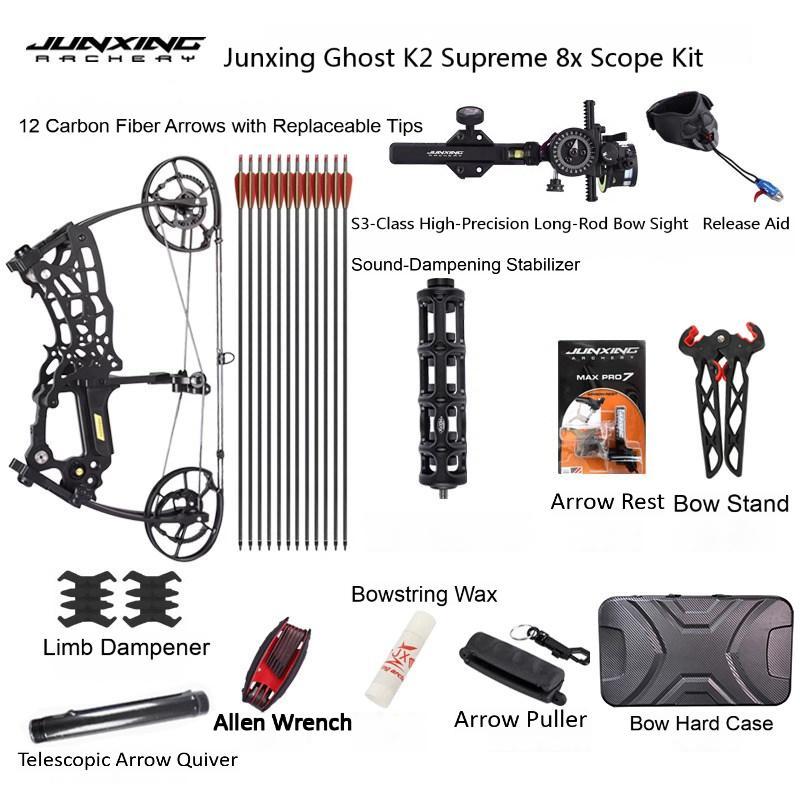 Junxing Youling (Ghost) Dual-Purpose Steel Ball Compound Bow, Outdoor High-Power Short Axle Slingshot & Adult Archery Bow