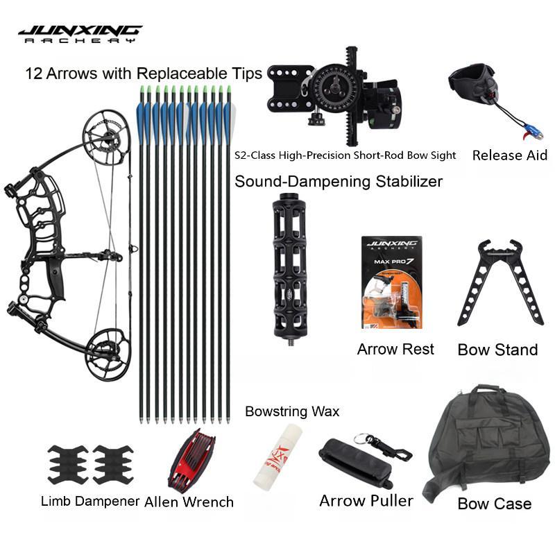 Junxing Eugun Dual-Purpose Steel Ball Compound Bow & Jungun Bow, Archery Shooting Competition & Outdoor Short Axle Slingshot