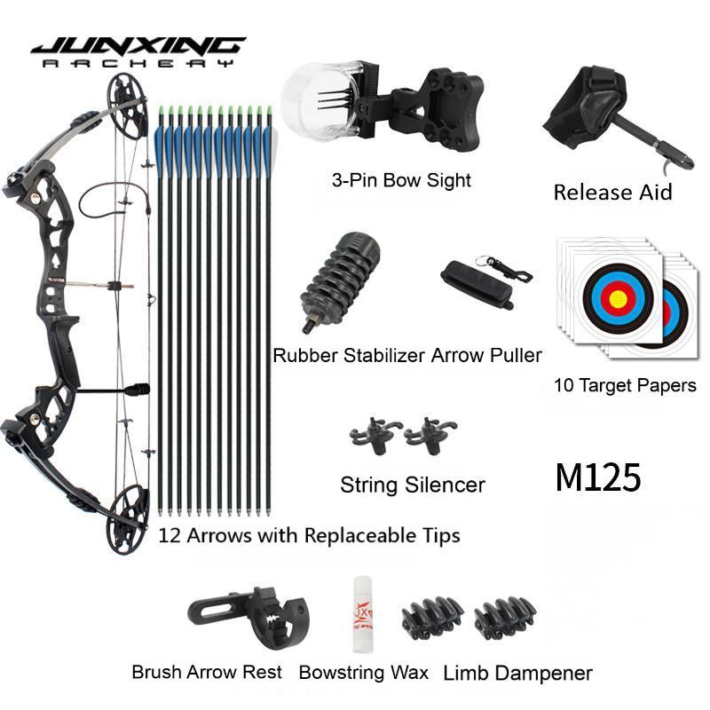 Junxing Battleship Compound Bow Archery Shooting Kit, High-Precision Pulley Bow for Professional Competition & Outdoor Shooting