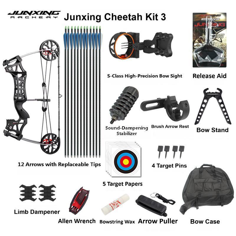 Junxing Liebao Eugun Dual-Purpose Steel Ball Compound Bow, Archery Shooting Mechanical Pulley Bow for High-Precision Car Hunting