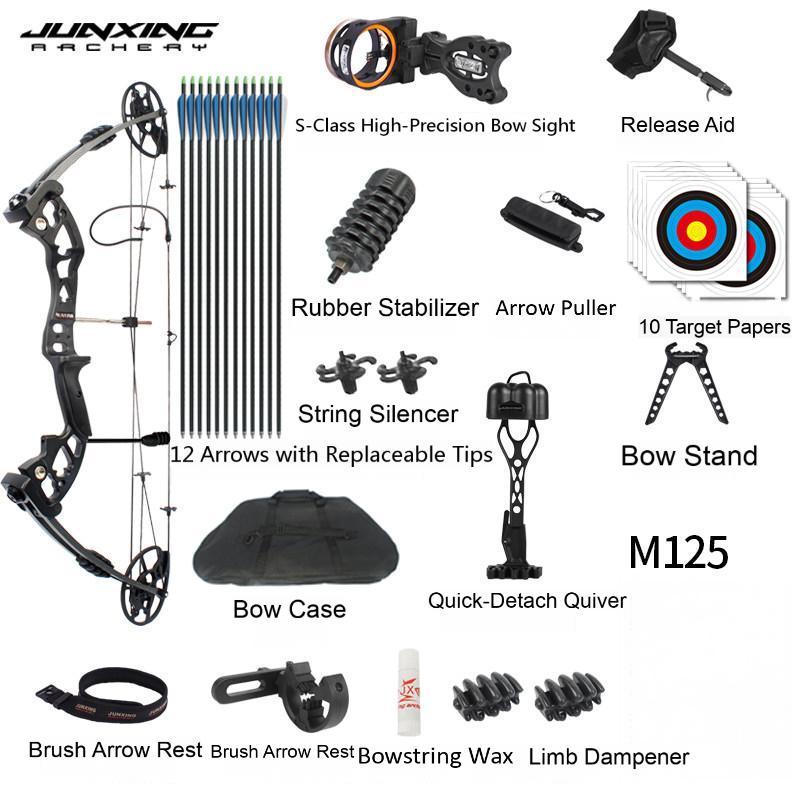 Junxing Battleship Compound Bow Archery Shooting Kit, High-Precision Pulley Bow for Professional Competition & Outdoor Shooting