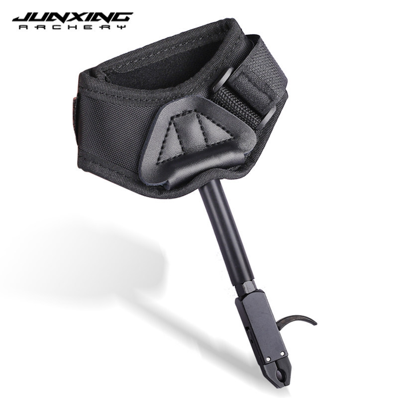 Junxing Compound Bow Wrist Release Aid (Caliper-Style Wrist Release, D-Loop Rope, Archery Accessory with Safety Lock)