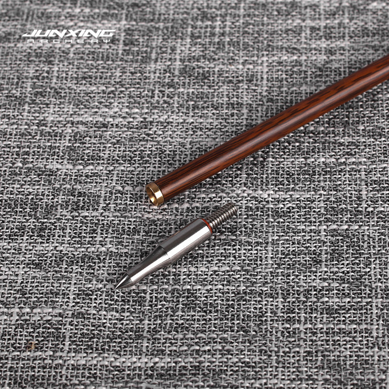 Junxing Carbon Arrows (Wood Grain Pure Carbon Arrows, 5.2MM, Real Feather, Bitz Nocks, Turkey Feather, for Traditional Bow/American Hunting Bow, Carbon Arrows)