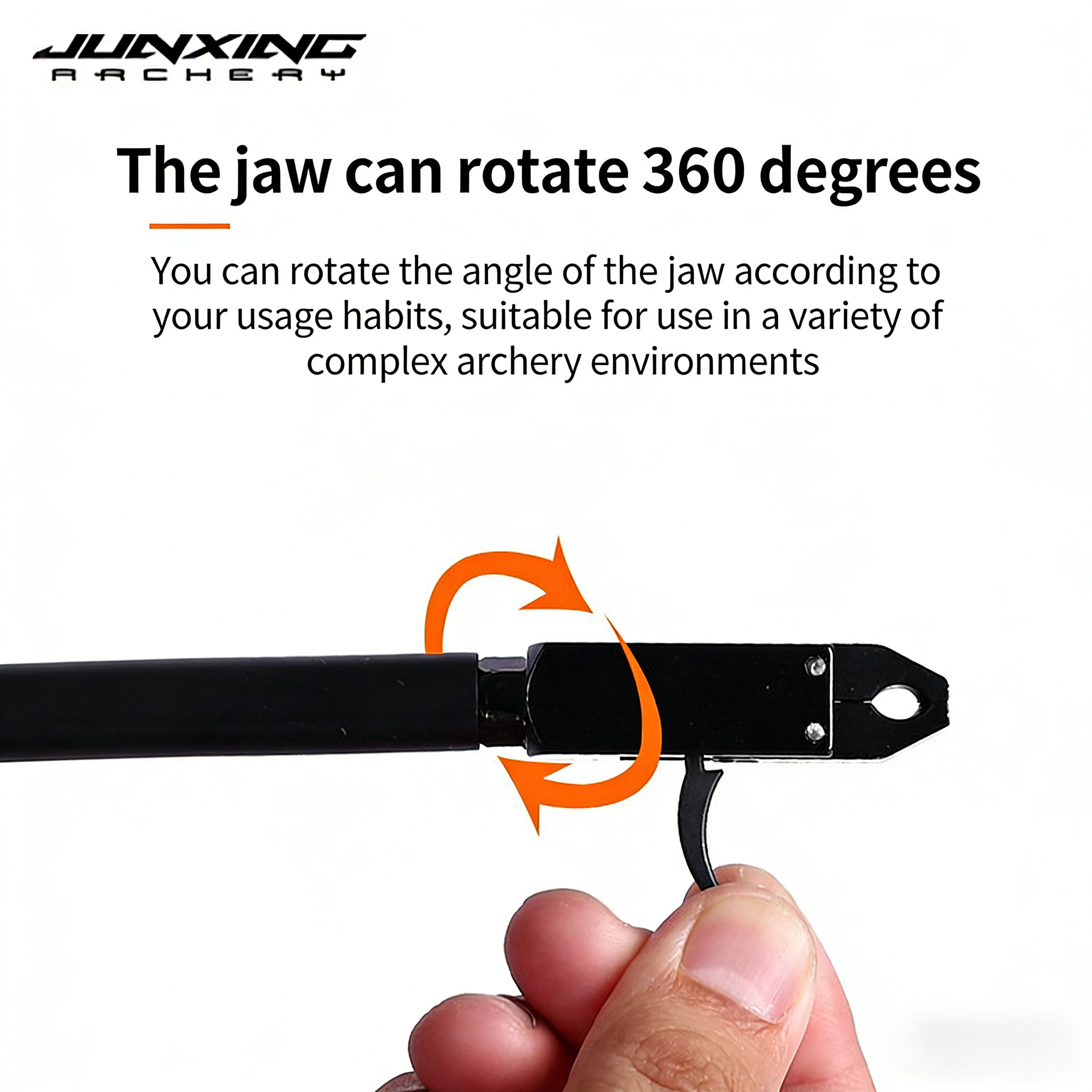 Junxing Compound Bow Wrist Release Aid (Caliper-Style Wrist Release, D-Loop Rope, Archery Accessory with Safety Lock)
