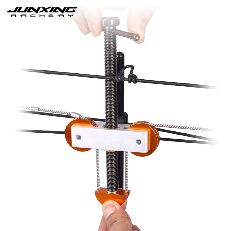 Junxing Compound Bow Press (Simple Steel Wire Bow String Remover Tool, Pulley, Portable Archery String Changing Accessory)