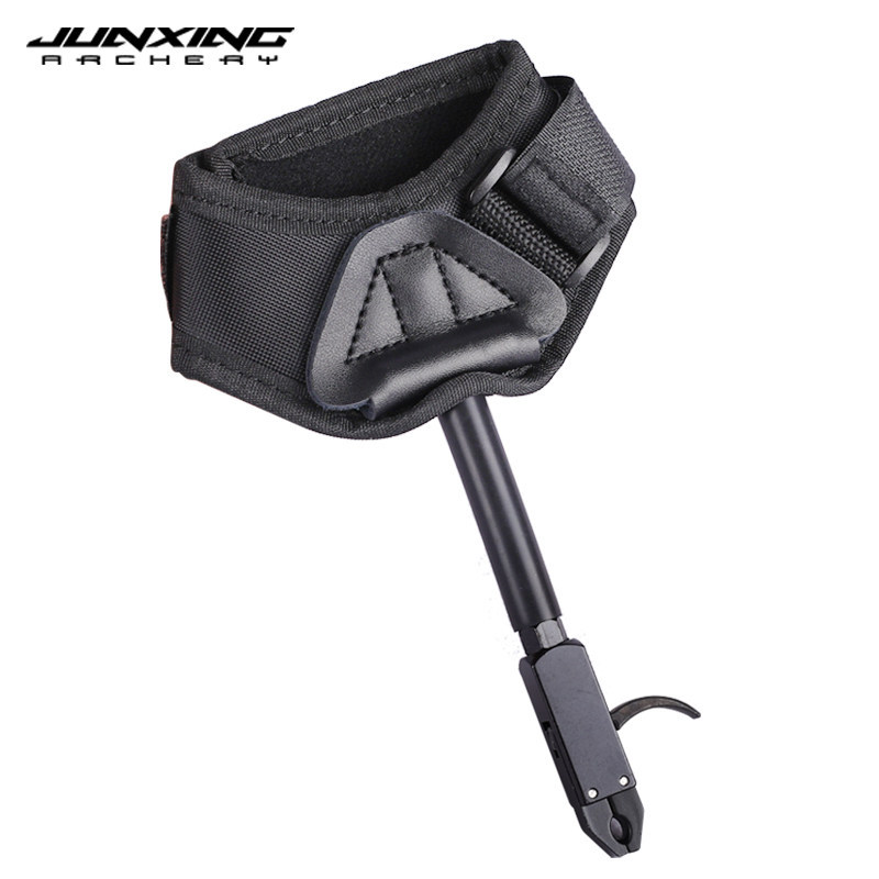 Junxing Compound Bow Wrist Release Aid (Caliper-Style Wrist Release, D-Loop Rope, Archery Accessory with Safety Lock)