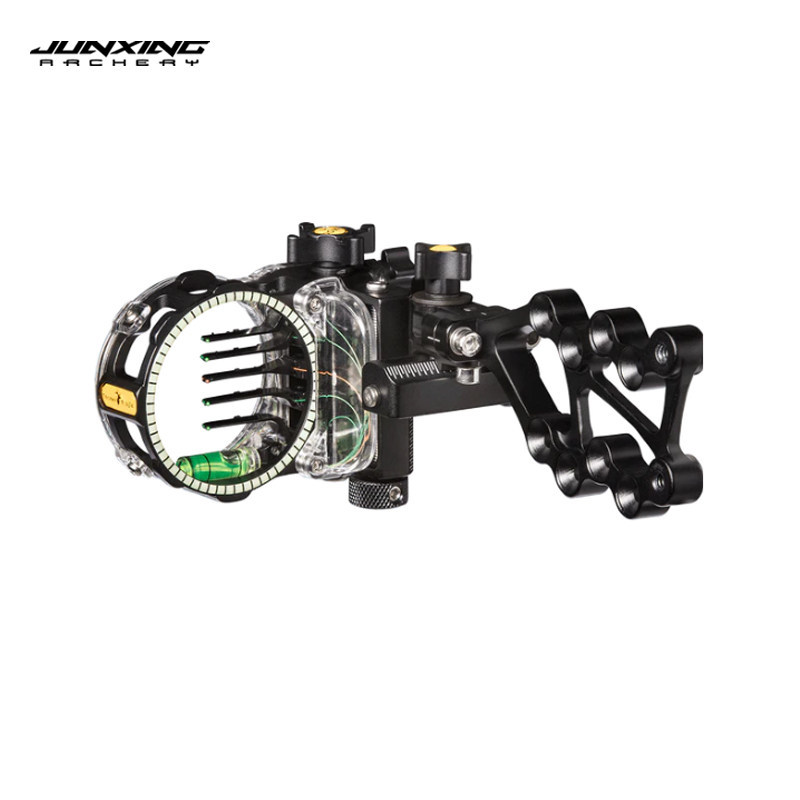 Junxing Deer Brand Sight FIX 5-Pin Compound Bow Sight TrophyRidge with Built-in Tools for Precise Pin Adjustment