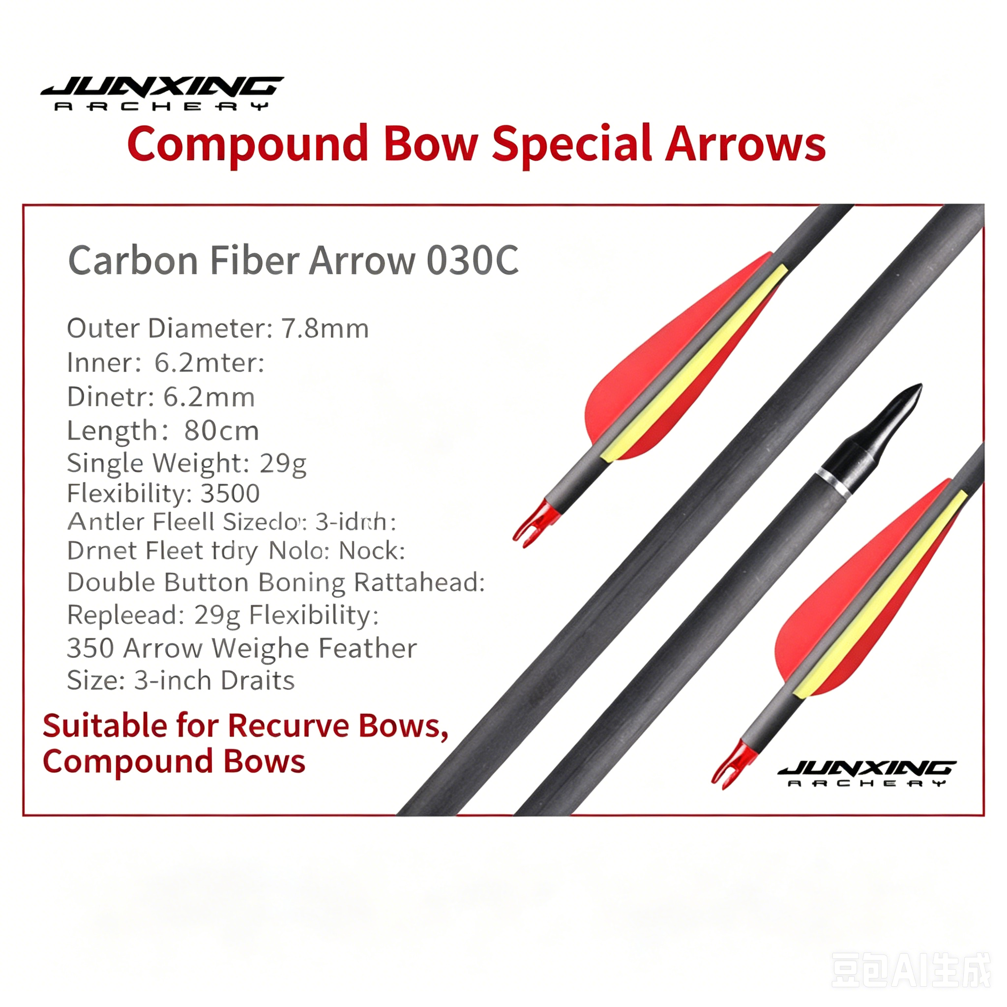Archery Arrows (Glass Fiber Mixed Carbon, Pure Carbon, Aluminum, for Traditional/American Hunting/Compound/Recurve Bow, Practice/Archery Range Arrows, Real Feather & Synthetic Fletch)