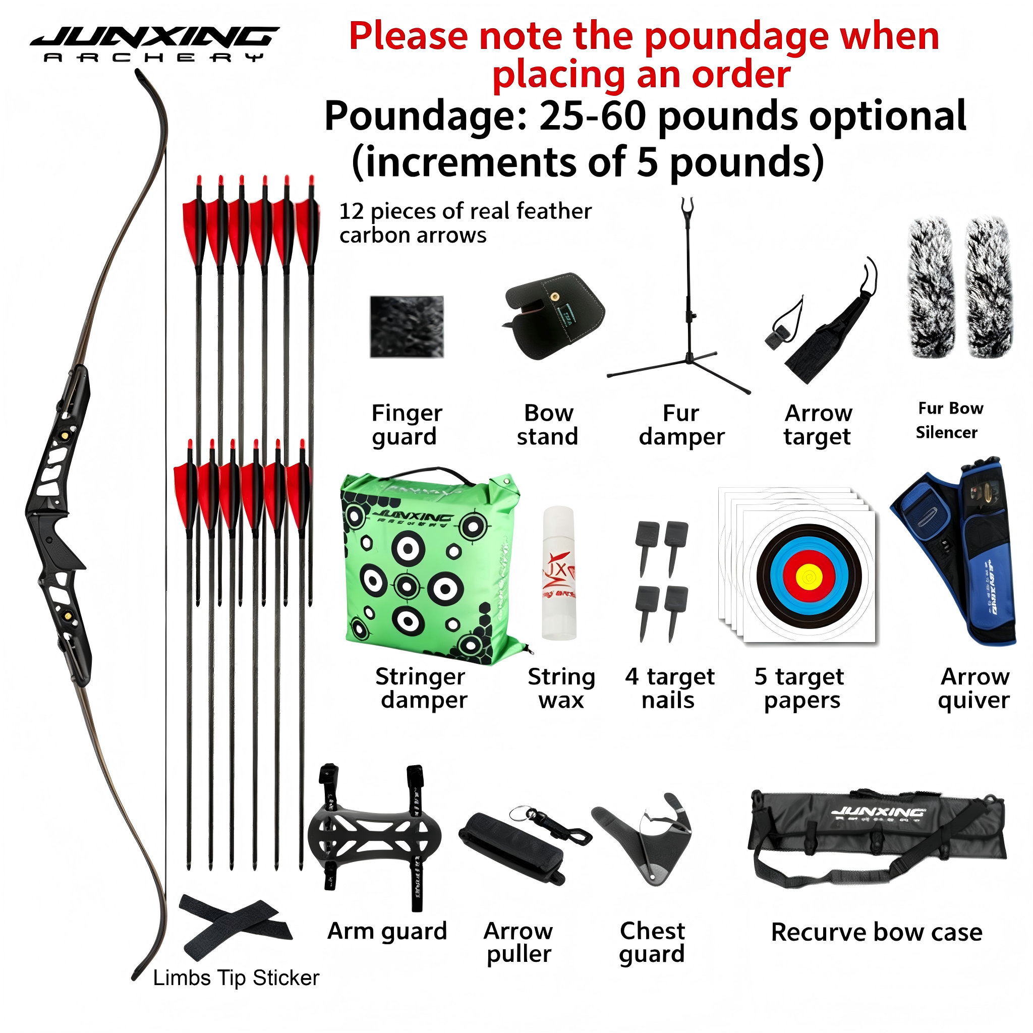 Junxing Xuanfeng Competitive American Hunting Bow Riser (Inch), Recurve Bow, Competitive Bow Kit, Barebow, CNC Machining Technology