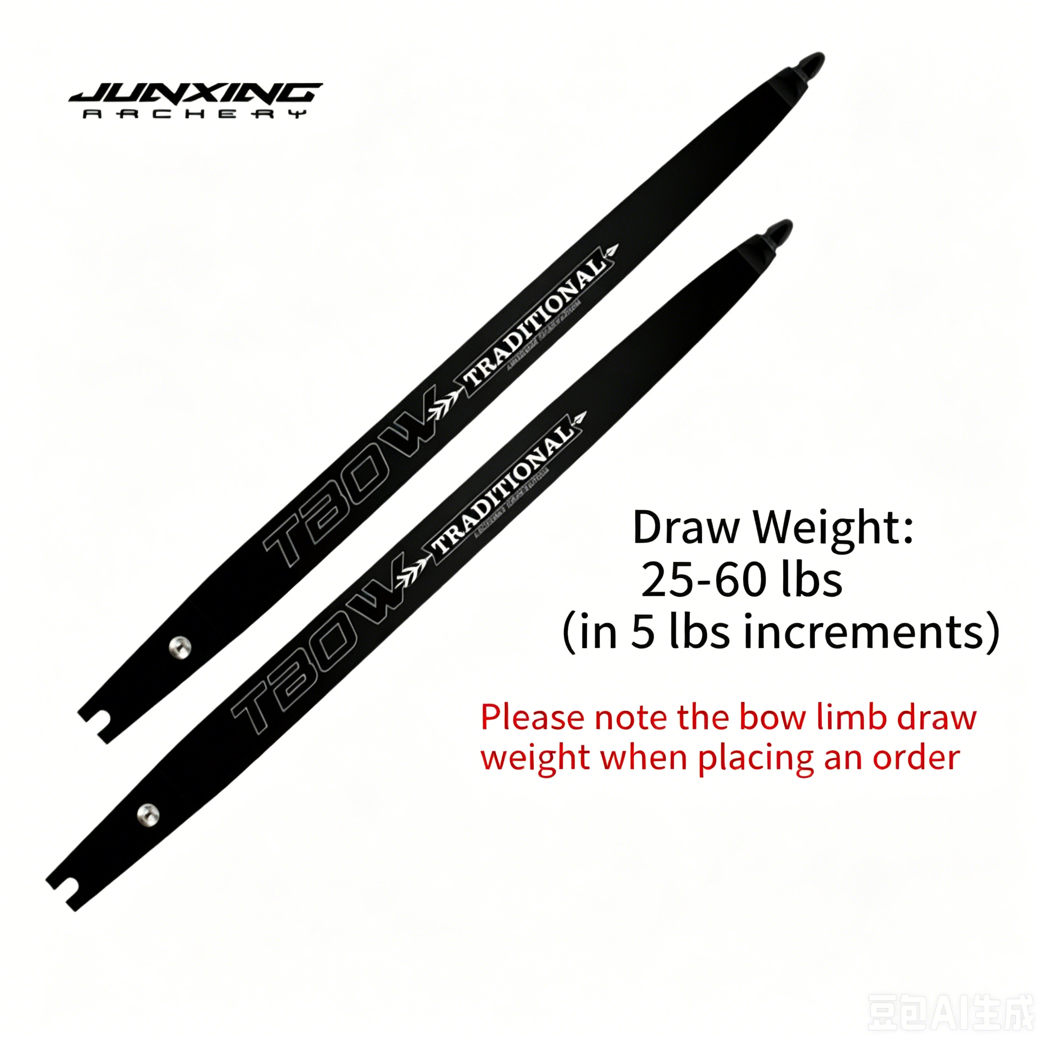 Junxing Black Widow American Hunting Bow, Archery, Barebow, Outdoor Archery, Compound Bow, Pulley Bow, Competitive Shooting Recurve Bow