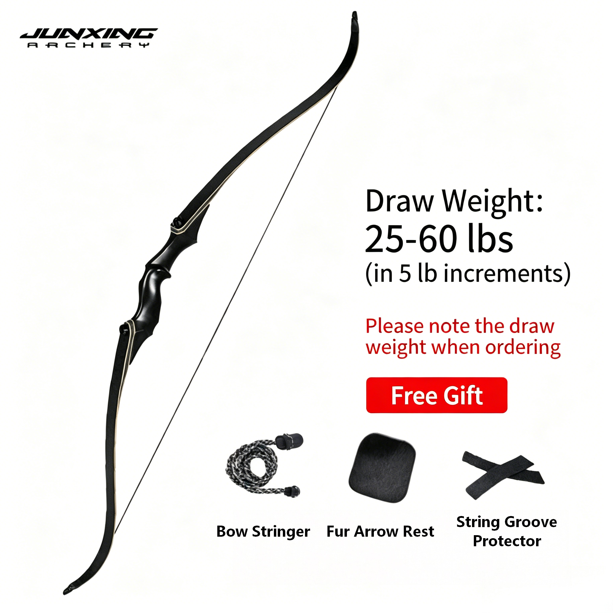 JUNXING Lingyun Recurve Bow | 25-60lbs American Hunting Archery Set