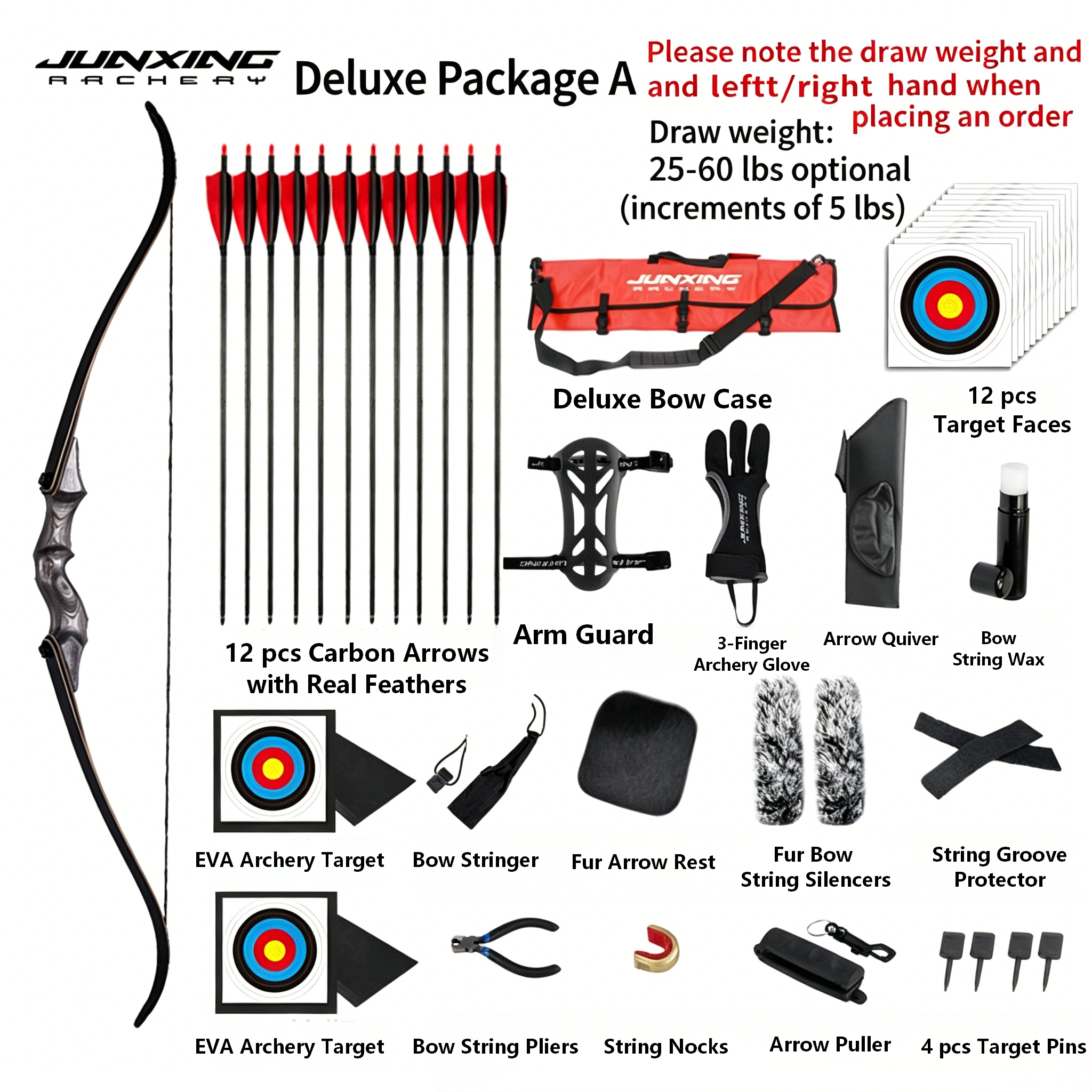 JUNXING Lingyun Recurve Bow | 25-60lbs American Hunting Archery Set