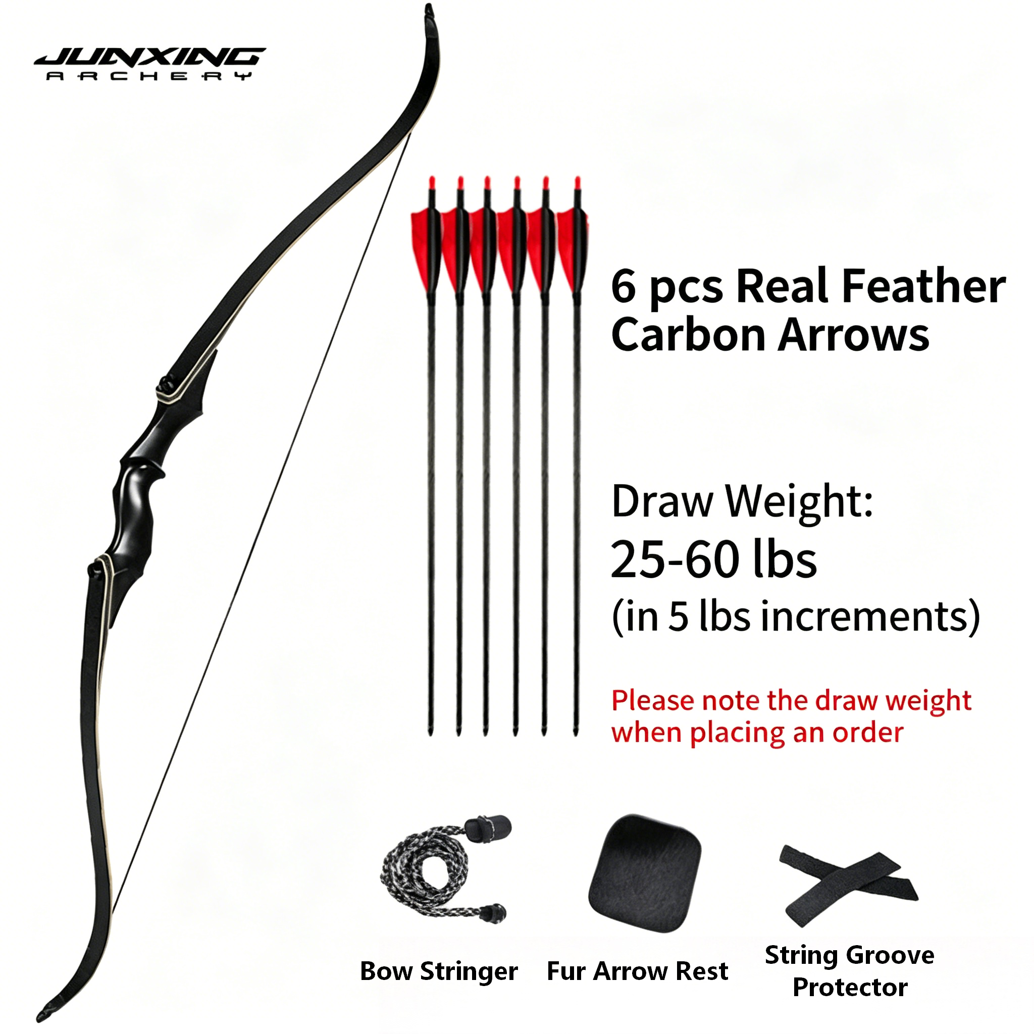 JUNXING Lingyun Recurve Bow | 25-60lbs American Hunting Archery Set