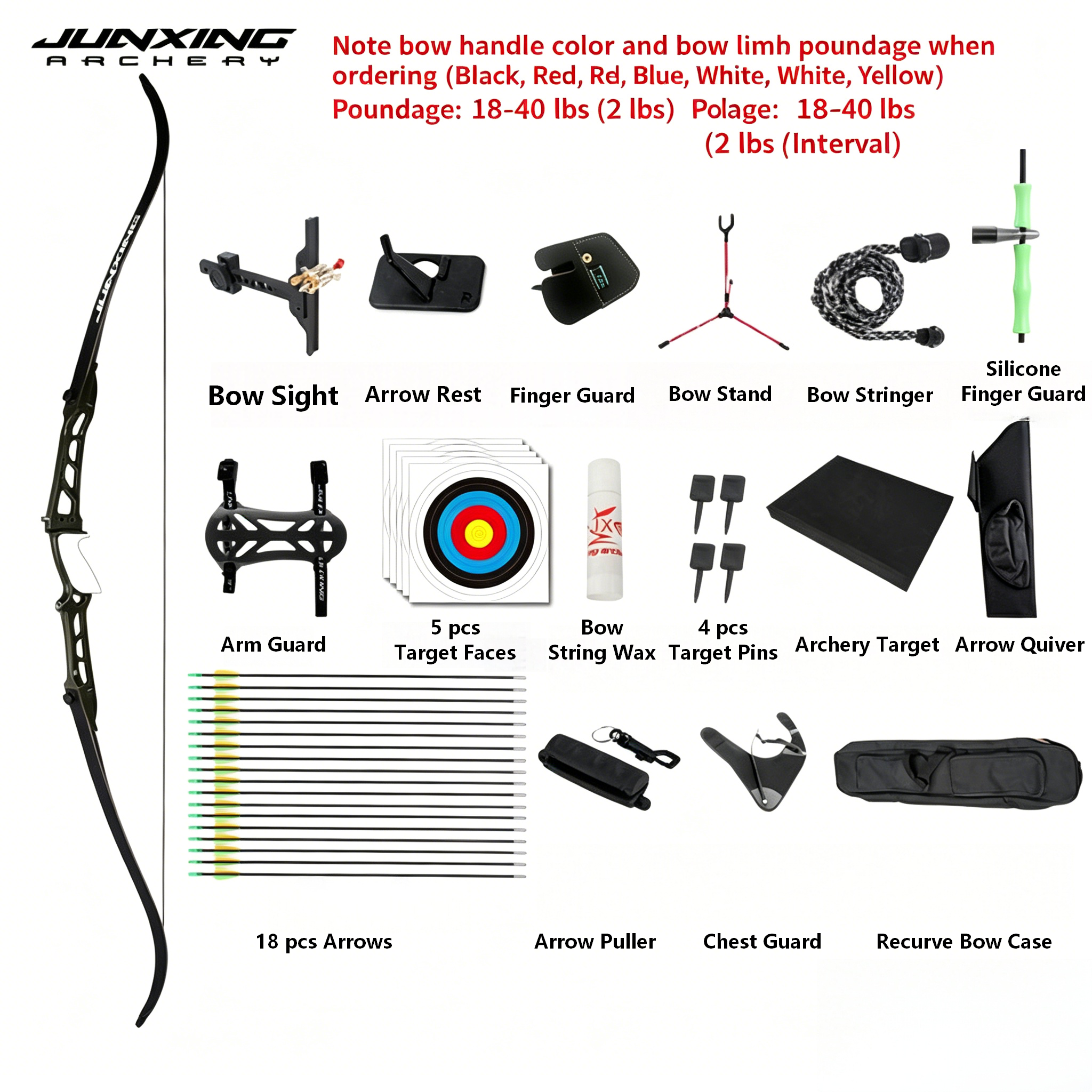 Junxing Tangzong Recurve Bow Archery Kit, Archery Shooting Beginner Entry, Competitive Sports Professional Competitive Compound Bow