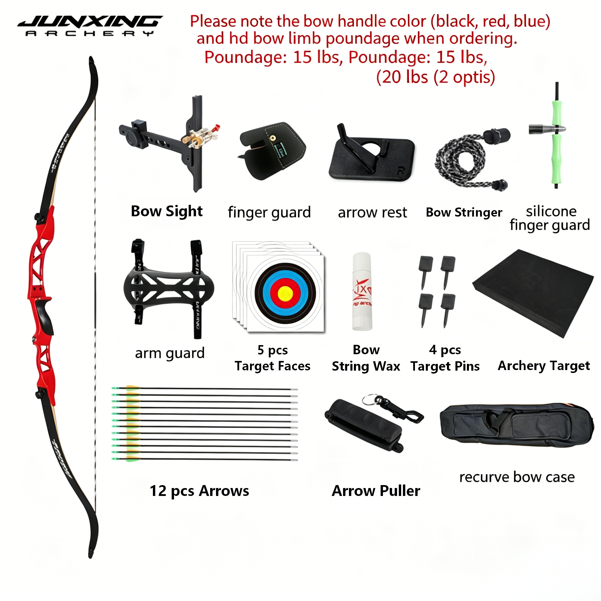 Junxing Tangzong Recurve Bow Archery Kit, Archery Shooting Beginner Entry, Competitive Sports Professional Competitive Compound Bow