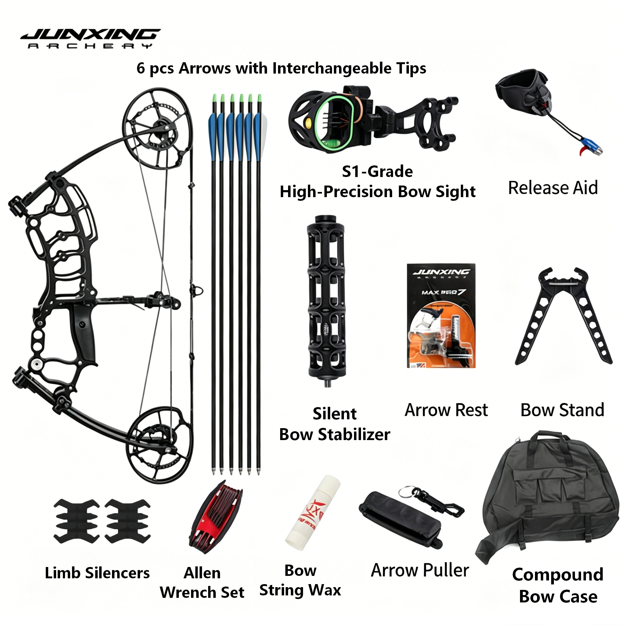 Junxing Eugun Dual-Purpose Steel Ball Compound Bow & Jungun Bow, Archery Shooting Competition & Outdoor Short Axle Slingshot