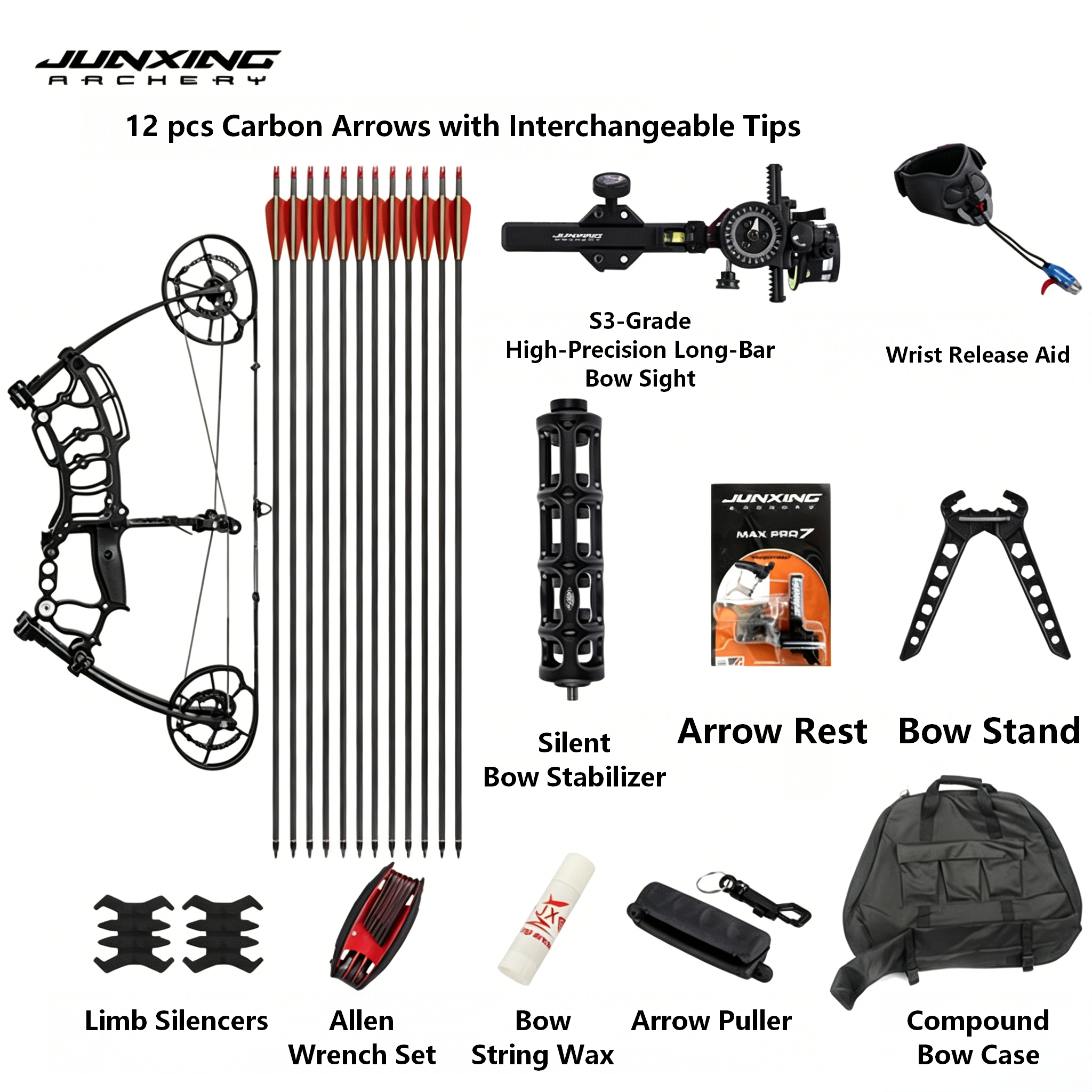 Junxing Eugun Dual-Purpose Steel Ball Compound Bow & Jungun Bow, Archery Shooting Competition & Outdoor Short Axle Slingshot