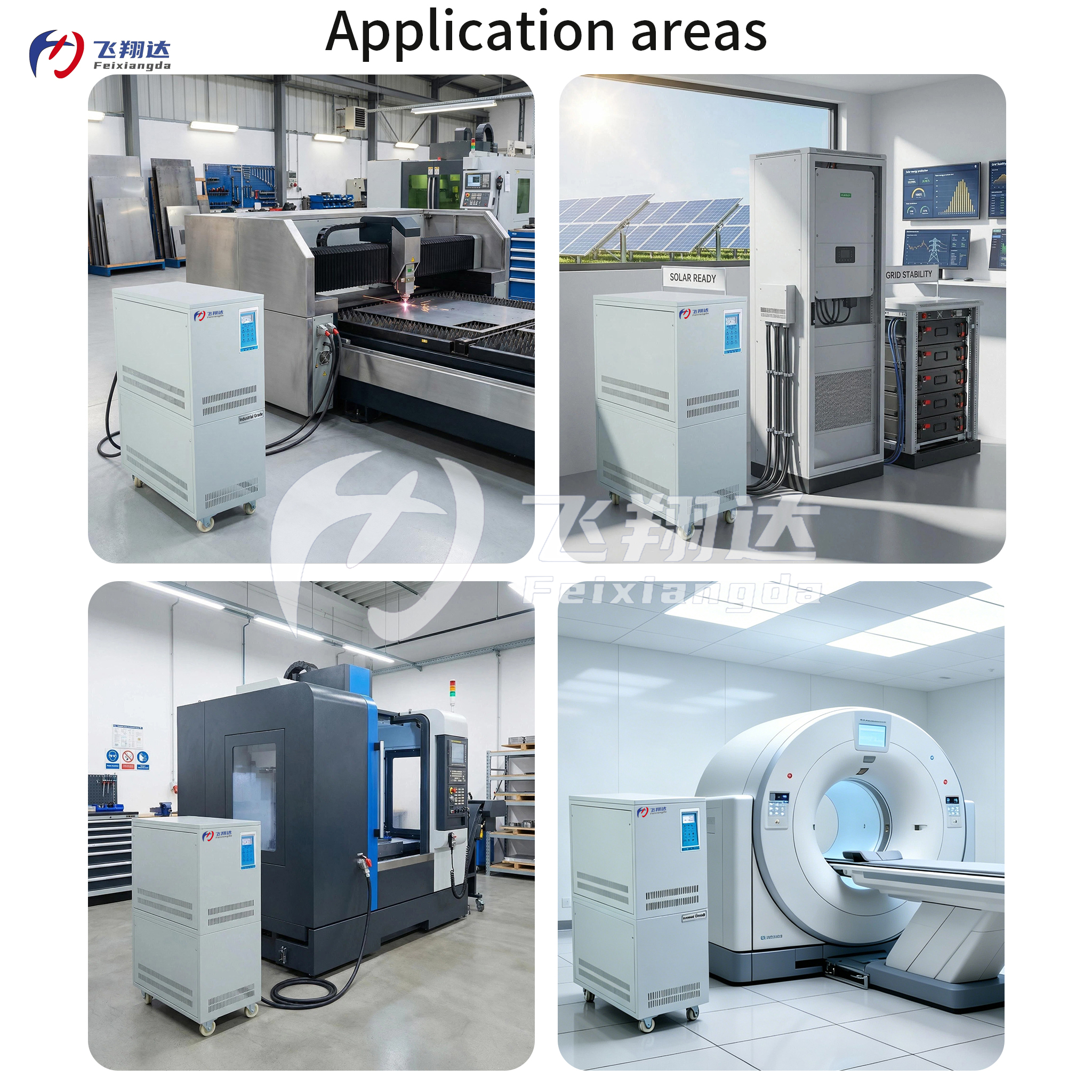 FWBS Numerical Control Non-contact Voltage Stabilizer 10-100KVA Three-Phase Response Time <10ms Voltage Accuracy ±1% Efficiency ≥98% 32BIT Chip Control SCR Non-contact For Laser Machine CNC Machining Center Medical Device,FWBS 32BIT Digital Three Phase Voltage Stabilizer