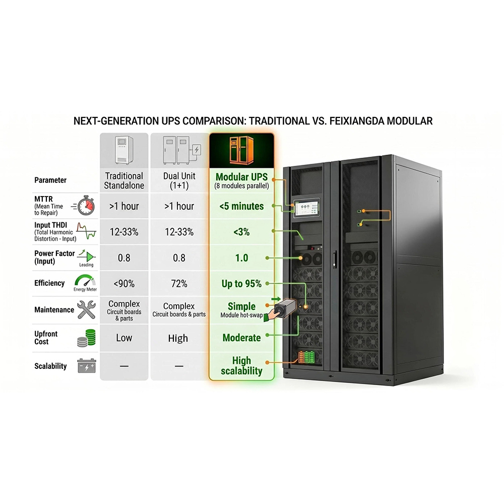 ACM Series Modular UPS 10-600kVA Phased Deployment Flexible Expansion Input PF>0.99 Output PF=1 Ultra Wide Input Voltage Range Optional 30A Charging Module For Government Medical Education Energy,ACM Series Modular UPS - Three Phase digital UPS
