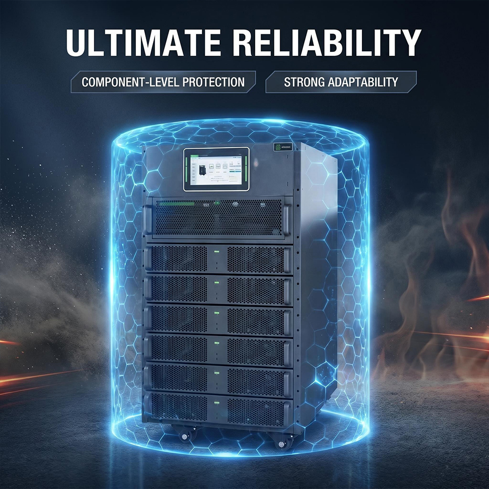 ACM Series Modular UPS 10-600kVA Phased Deployment Flexible Expansion Input PF>0.99 Output PF=1 Ultra Wide Input Voltage Range Optional 30A Charging Module For Government Medical Education Energy,ACM Series Modular UPS - Three Phase digital UPS