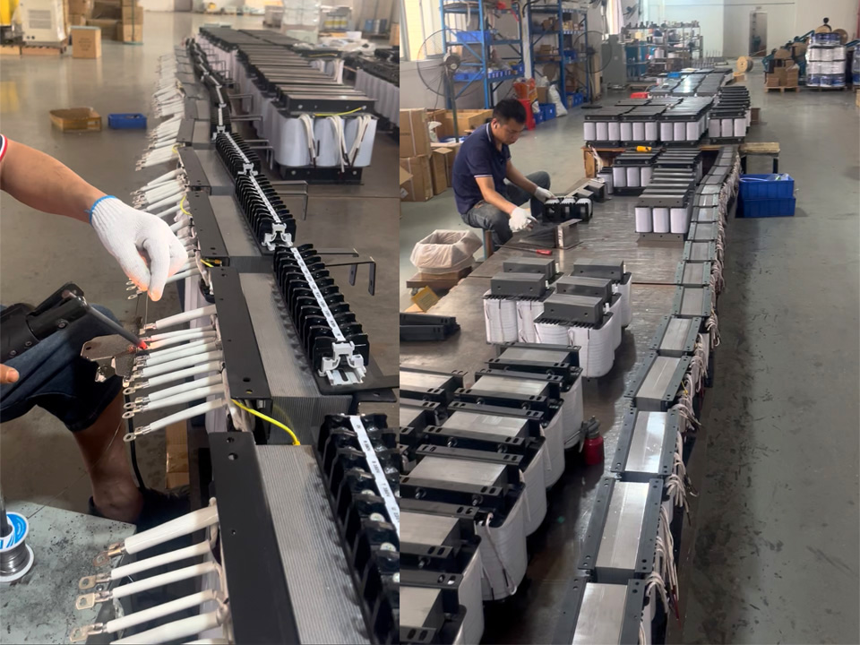 Strict quality control and testing area for voltage stabilizers
