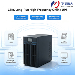 Lightweight 3KVA Online Tower UPS C3KS 2.7KW Double Conversion Square Wave Output Single Phase UPS Only 7.7kg For Server Room Telecom Lab,3kVA Double-Conversion Tower UPS - Single Phase UPS Manufacturer