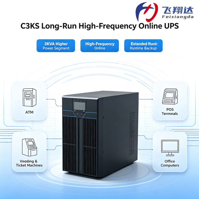 Lightweight 3KVA Online Tower UPS C3KS 2.7KW Double Conversion Square Wave Output Single Phase UPS Only 7.7kg For Server Room Telecom Lab,3kVA Double-Conversion Tower UPS - Single Phase UPS Manufacturer