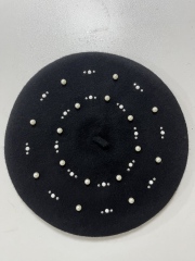 Stylish pearl beret for women/Wool Beret / Beret / Pearl Beret