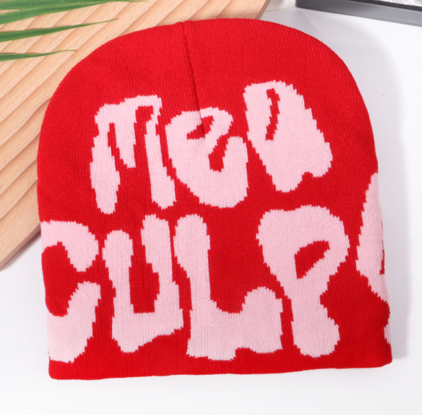 New Trendy Letter Jacquard Beanie for Men & Women, Winter Warm Knitted Hat, Hot Selling in European and American Markets
