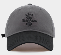 New American Style Color Block Soft Top Baseball Cap for Women, Spring Summer Sun Hat, Big Head Friendly & Face Slimming Peaked Cap