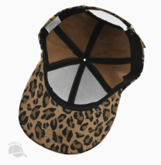 New Cross-Border Round Top Leopard Print Baseball Cap for Women & Men, Fashion Versatile INS Style Sun Hat Outdoor Casual Peaked Cap