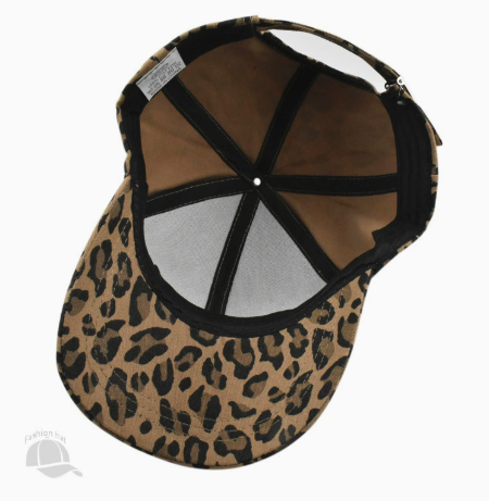 New Cross-Border Round Top Leopard Print Baseball Cap for Women & Men, Fashion Versatile INS Style Sun Hat Outdoor Casual Peaked Cap