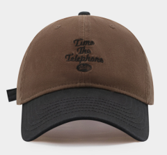 New American Style Color Block Soft Top Baseball Cap for Women, Spring Summer Sun Hat, Big Head Friendly & Face Slimming Peaked Cap